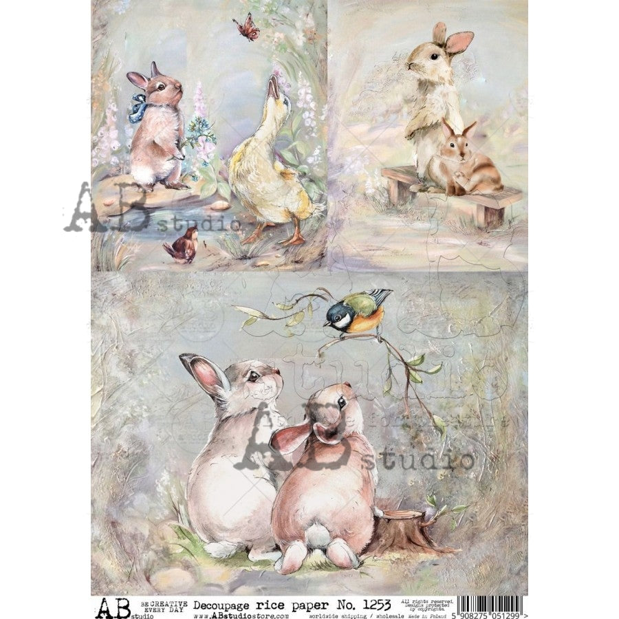 Simple Story Christmas A4 Decoupage Rice Paper Set of 6 Papers by AB Studio