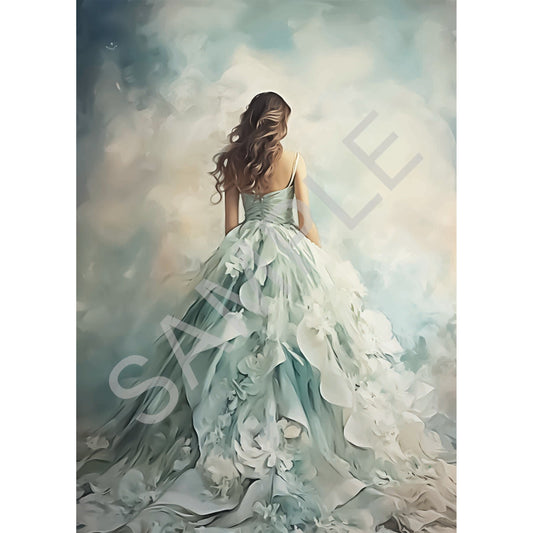 2024T160 -A4 - Decoupage Rice Paper - Calambour - Dreamscape Girl in Dress
