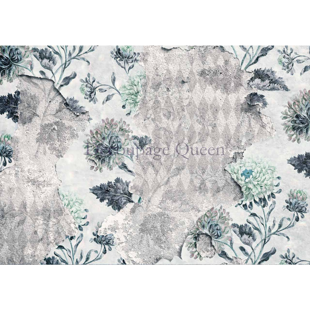 0436 - Rice Paper - Decoupage Queen - Andy Skinner Floral Harlequin