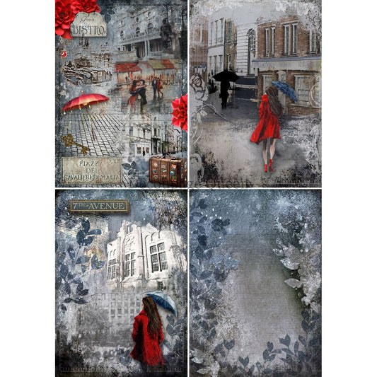0479_A4- Rice Paper - Decoupage Queen - In The City 4 Images