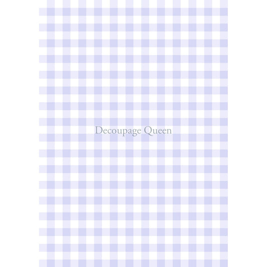 0542 - Rice Paper - Decoupage Queen - Purple Gingham - Background