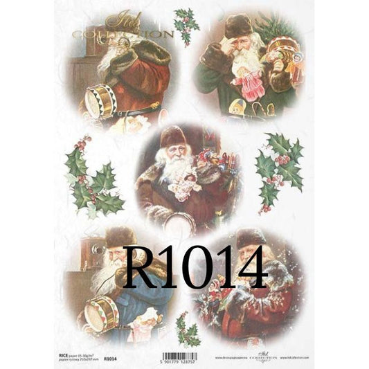 R1014 - Decoupage Rice Paper - Christmas centerpieces, Vintage, retro, Christmas, Santa Claus