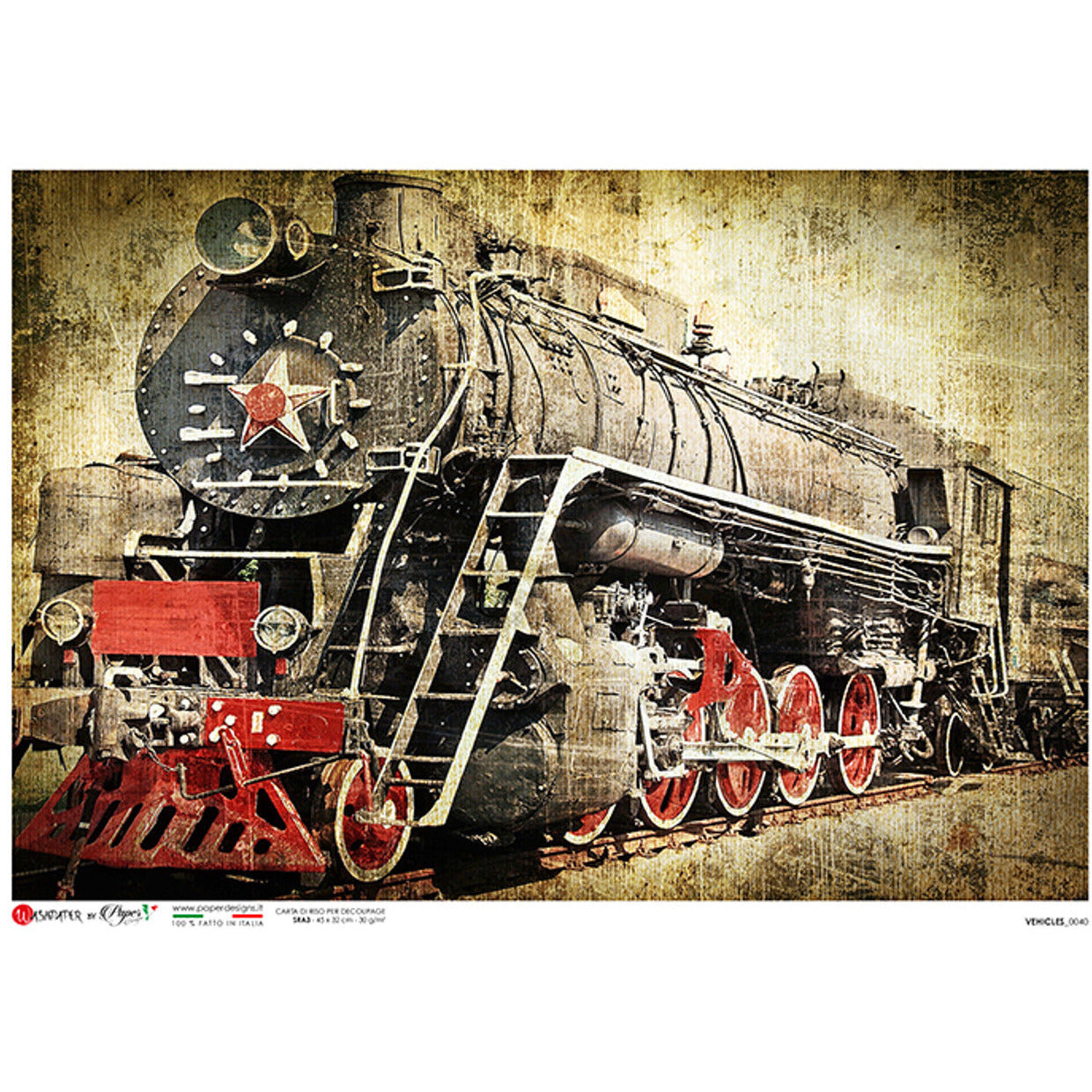 0040 - Rice Paper - Paper Designs - Vehicles - Train