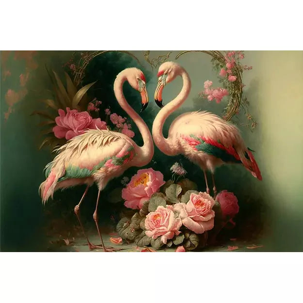 0181 - Rice Paper - Reba Rose Creations - Valentine Flamingos