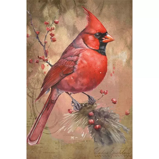 0082 - Rice Paper - Reba Rose Creations - Winter Cardinal
