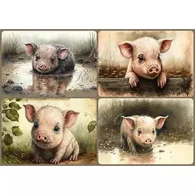 0272 - Rice Paper - Reba Rose Creations - This Little Piggy