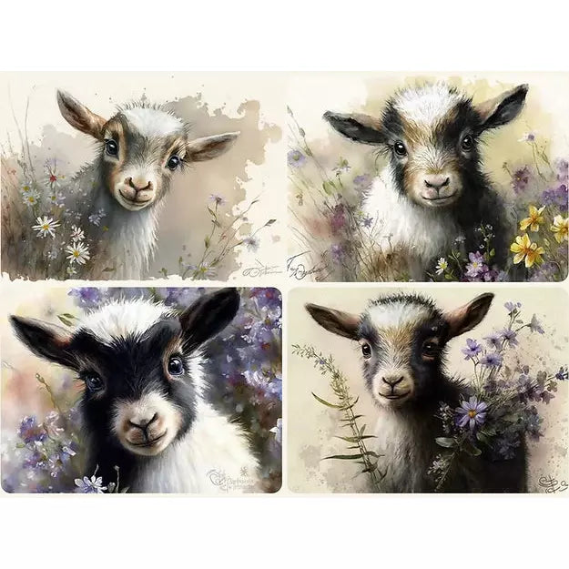 0199 - Rice Paper - Reba Rose Creations - Baby Goats