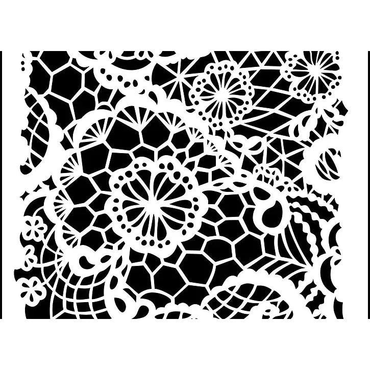 WS0001 Cottage Lace Reusable Stencil - Background, Mixed Media Stencil