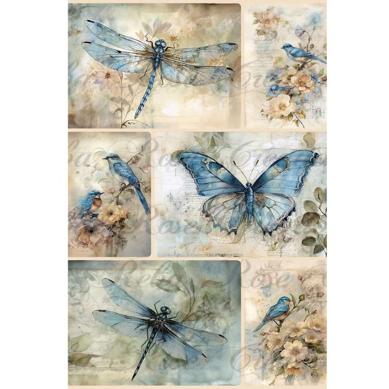 0275 - Rice Paper - Reba Rose Creations - Blue Spring