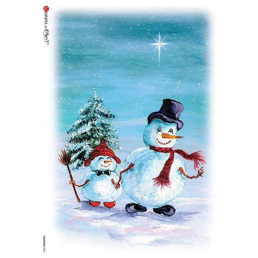0065 - Rice Paper - Paper Designs - Christmas - Snowman