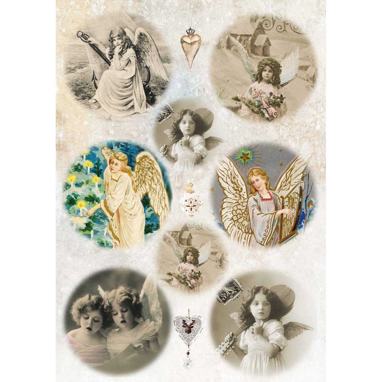 0203 - Rice Paper - Decoupage Queen - Angel Ornaments