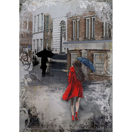 0476_A4- Rice Paper - Decoupage Queen - Rainy Day
