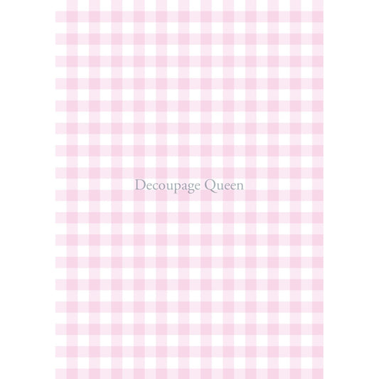 0541 - Rice Paper - Decoupage Queen - Pink Gingham - Background