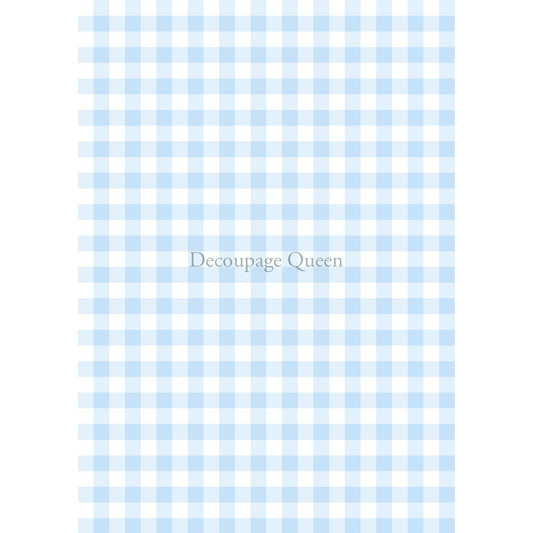 0543 - Rice Paper - Decoupage Queen - Blue Gingham - Background