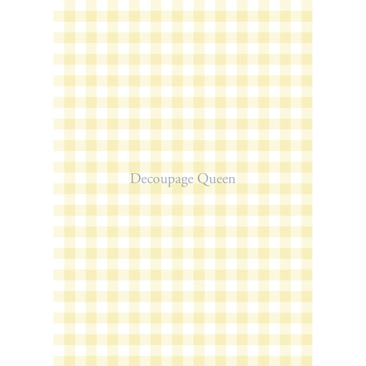 0544 - Rice Paper - Decoupage Queen - Yellow Gingham - Background