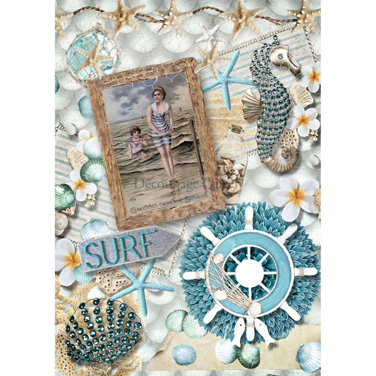 0569 - Rice Paper - Decoupage Queen - Queen Surf and Sea