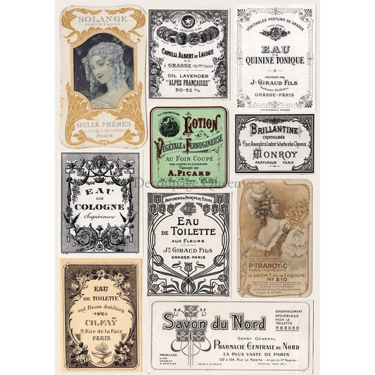 0580 - Rice Paper - Decoupage Queen - Perfume Labels