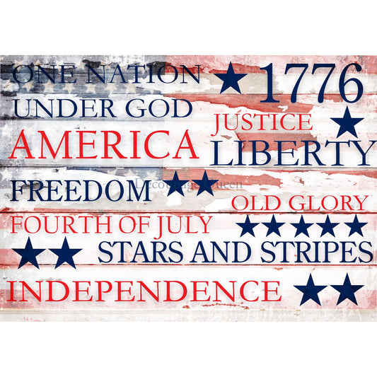 0584 - Rice Paper - Decoupage Queen - Independence Day