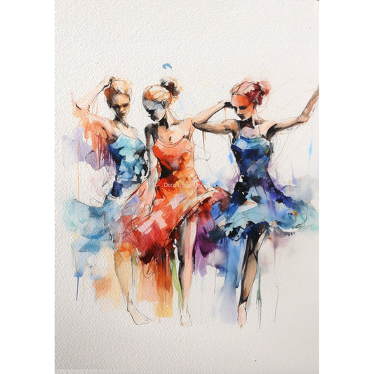 0597 - Rice Paper - Decoupage Queen - Andy Skinner Ballet Four Pack - Ballerina - 4 images on 1 page