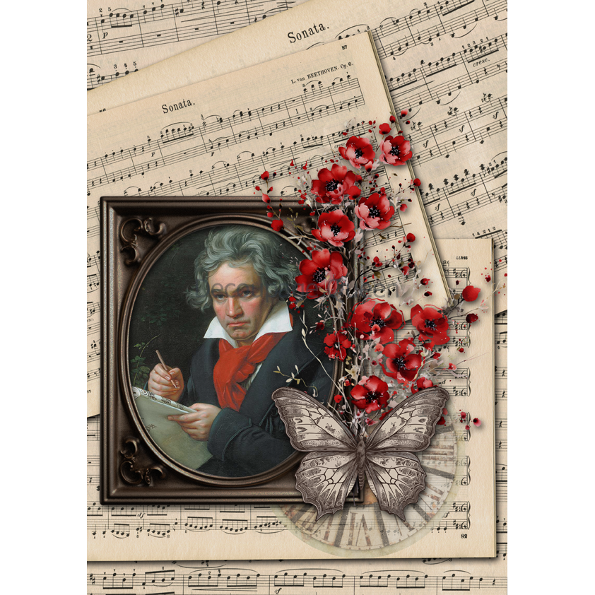 0603 - Rice Paper - Decoupage Queen - Dainty and the Queen Beethoven