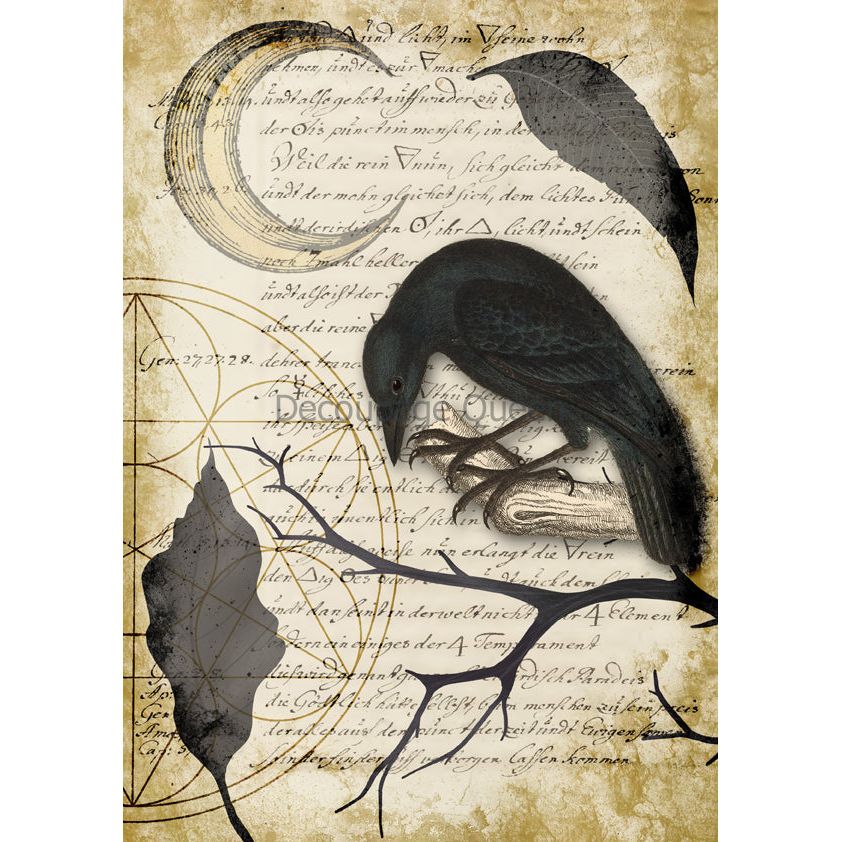 0626 - Rice Paper - Decoupage Queen - Raven Grimoire IV