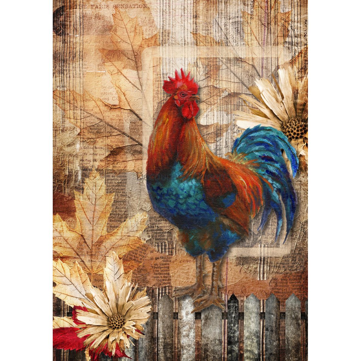 0631 - Rice Paper - Decoupage Queen - Country Rooster