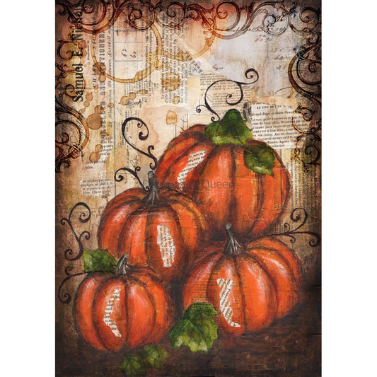 0632 - Rice Paper - Decoupage Queen - Painted Pumpkins