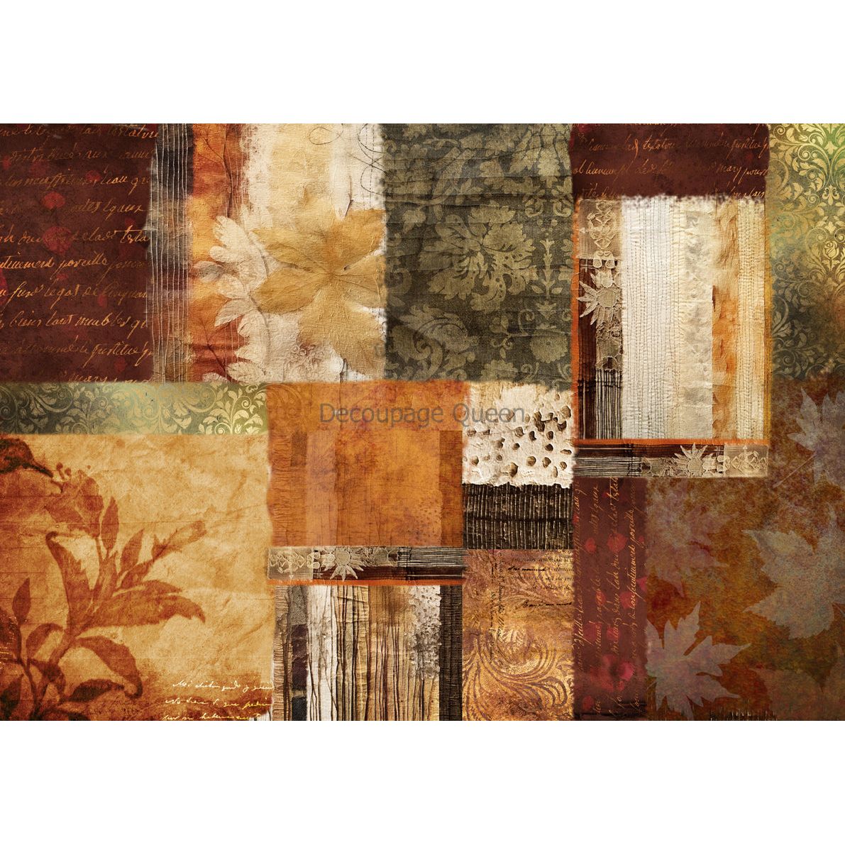 0635 - Rice Paper - Decoupage Queen - Autumn Patchwork