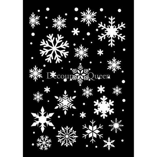 Decoupage Queen Falling Snowflakes Reusable Stencil