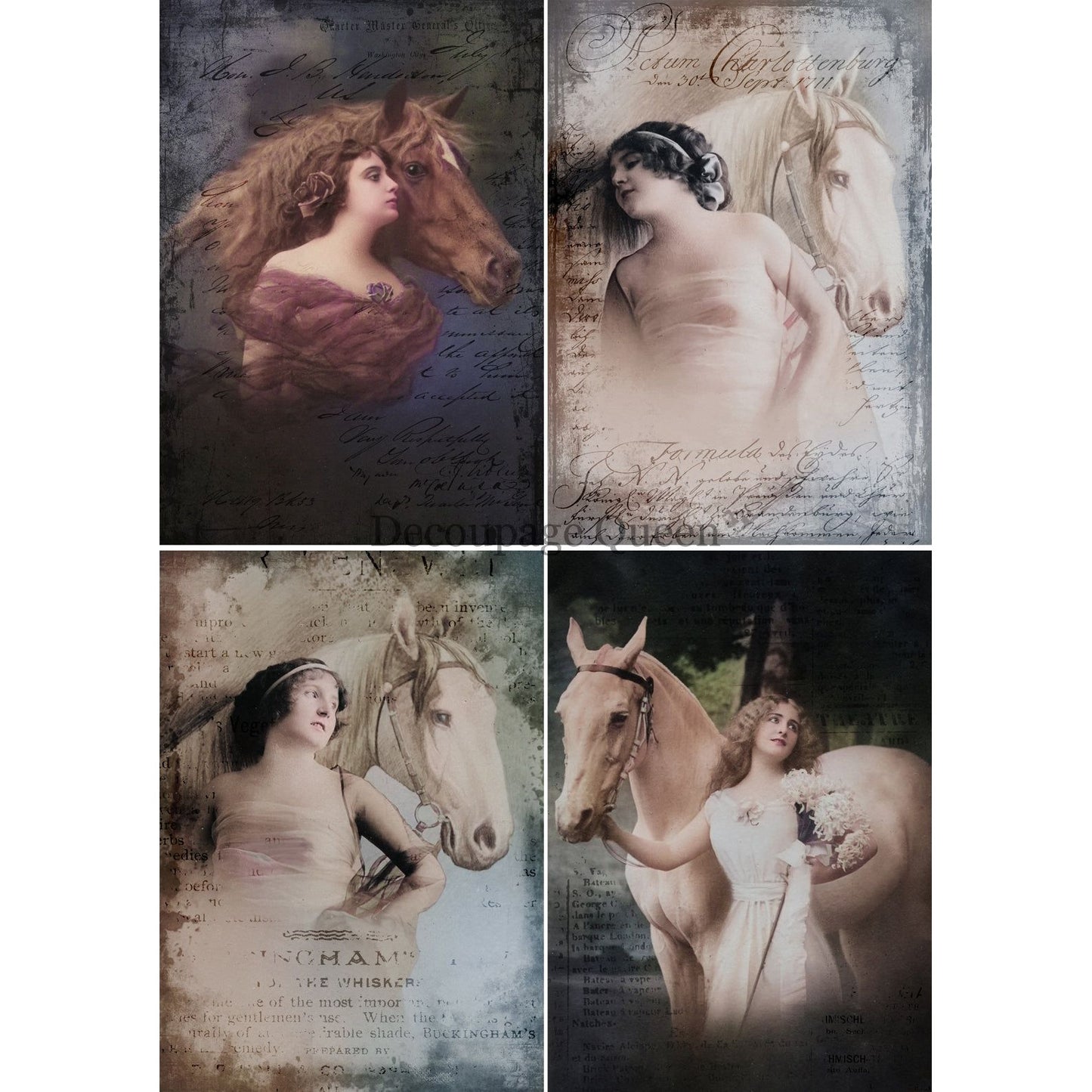 Decoupage Queen Love of Horses 4 Images Vellum Paper