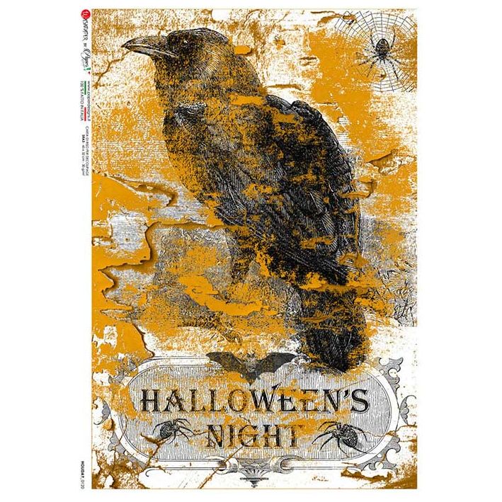 0120 - Rice Paper - Paper Designs - Holiday - Halloween Night Dark Raven
