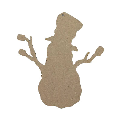 MDF Ornament Snowman 5-1/2" by 5" wide - unfinished 6" tall  Predrilled hole for hanger.
