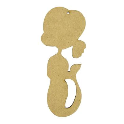 MDF Ornament Mermaid - Unfinished 5" tall  Predrilled hole for hanger.