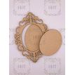 MDF Ornament with Overlay Scroll Frame, 2 Pieces