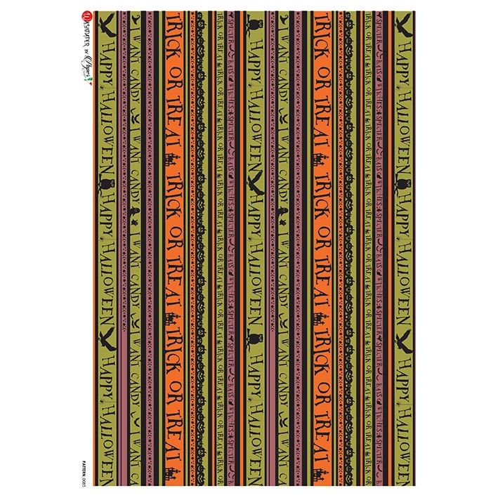 0085 - Rice Paper - Paper Designs - Pattern - Trick or Treat Stripes