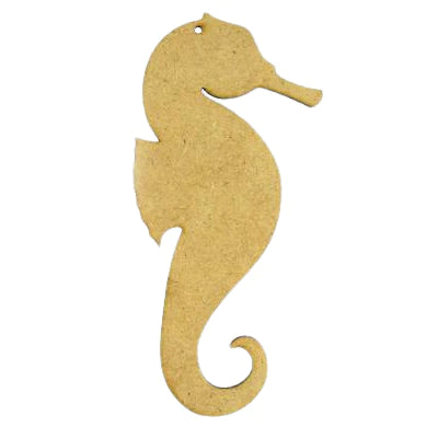 MDF Ornament Sea Horse - Unfinished 5" tall  Predrilled hole for hanger.