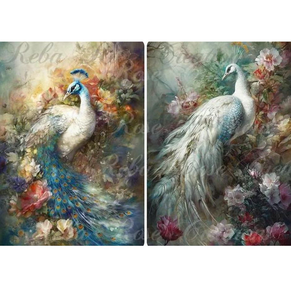 0372 - Rice Paper - Reba Rose Creations - White Peacock
