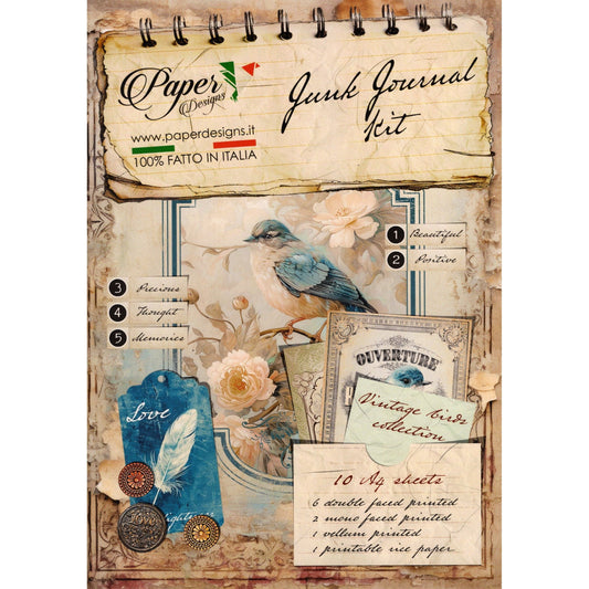 Paper Designs Vintage Birds Junk Journal Kit