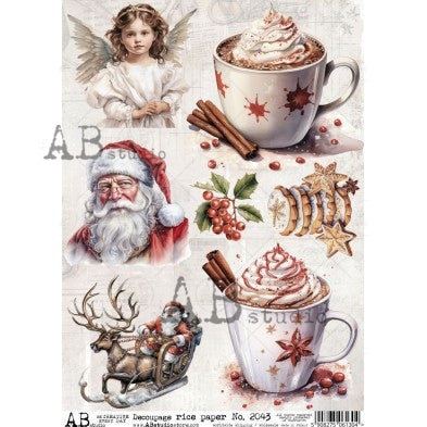 2043 - Rice Paper - AB Studios Peppermint Cocoa