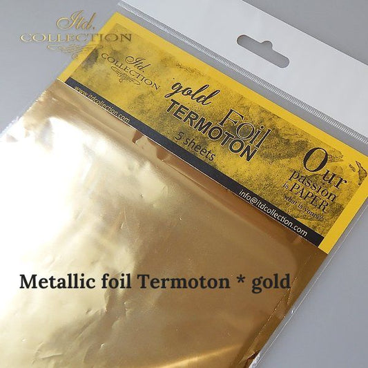 Metallic foil Termoton - Gold -  Pack of 5 sheets (6.1"x 6.1" square)