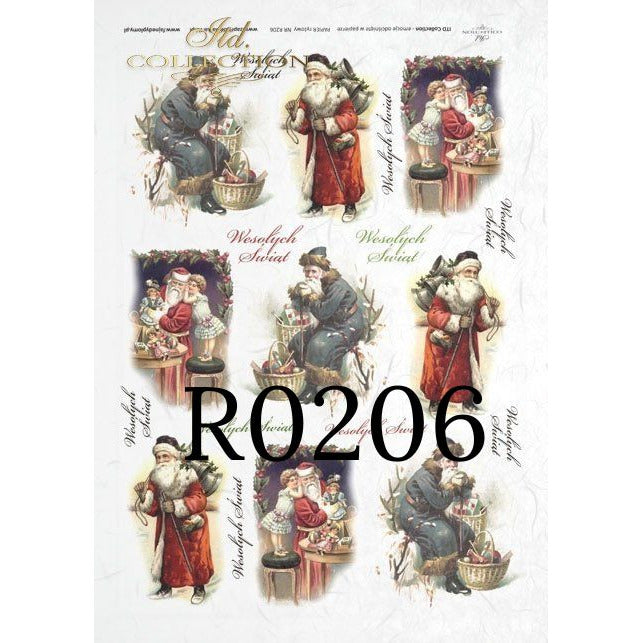 R0206 - Decoupage Rice Paper - Santa Claus and Grandfather Frost