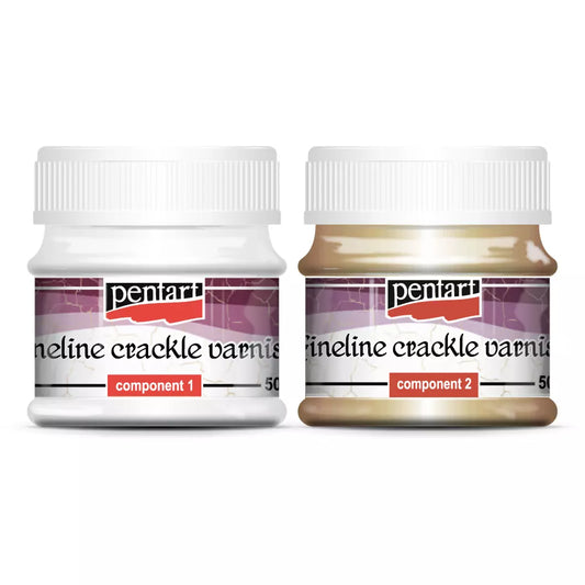 Pentart - Fineline Crackle Varnish 2 Part Set - each 50 ml / 1.69 ounces