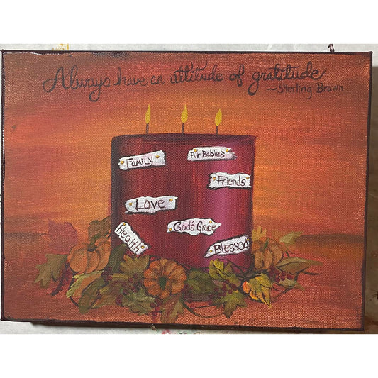 Candle of Gratitude Painting E-Pattern Pack - Step by Step Painting Instructions w/ Video Link