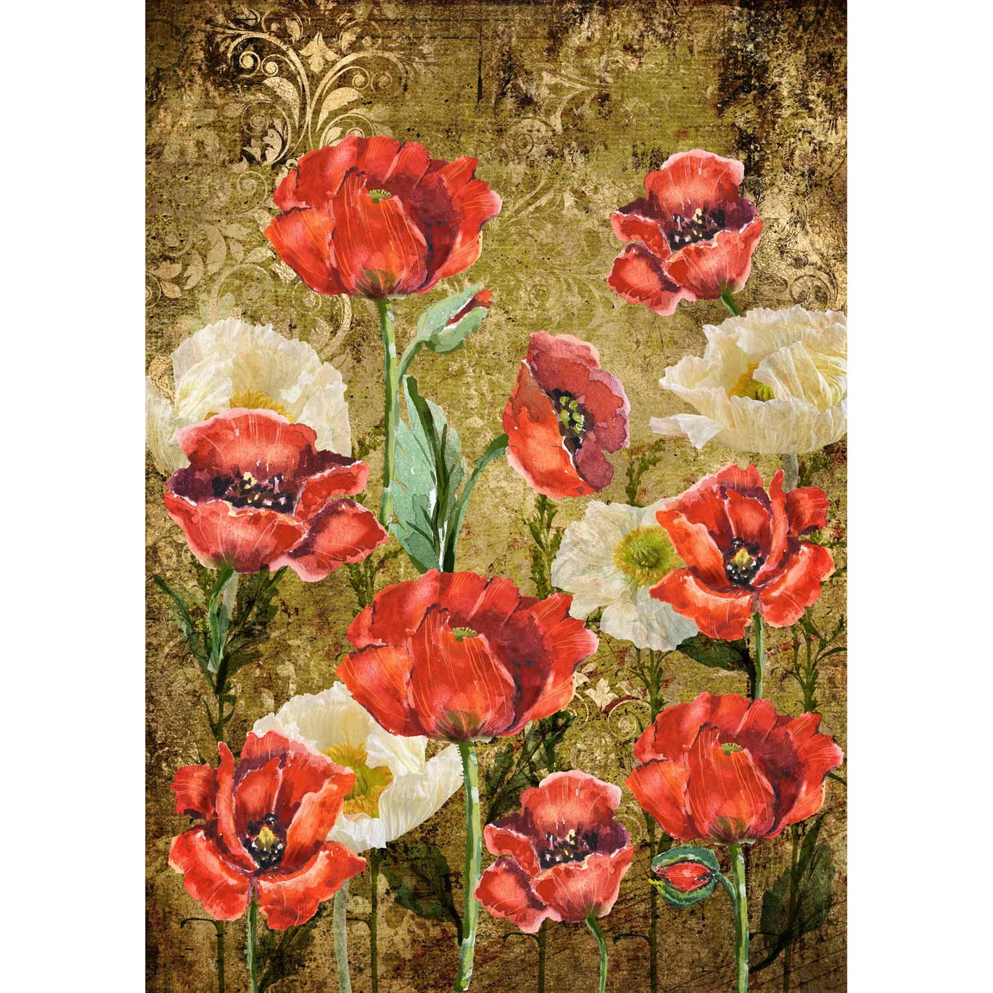 0253 - Rice Paper - Decoupage Queen - Poppies