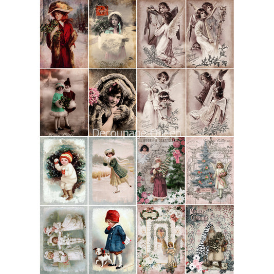 0373 - Rice Paper - Decoupage Queen - Vintage Christmas Minis