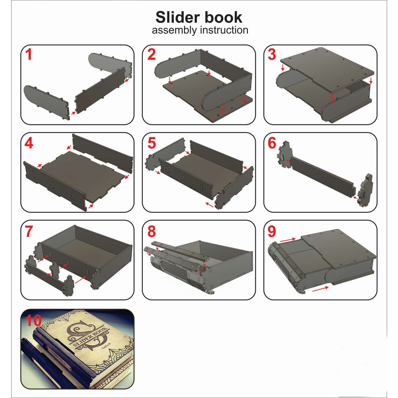 SnipArt Book with Drawer - Small - HDF