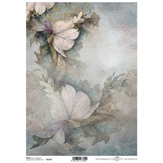 R2149 - Decoupage Rice Paper - plant motifs, floral motifs, background, wallpaper, collage, plants, flowers...