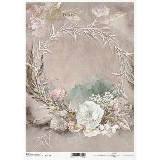 R2150 - Decoupage Rice Paper - plant motifs, floral motifs, background, wallpaper, collage, plants, flowers...
