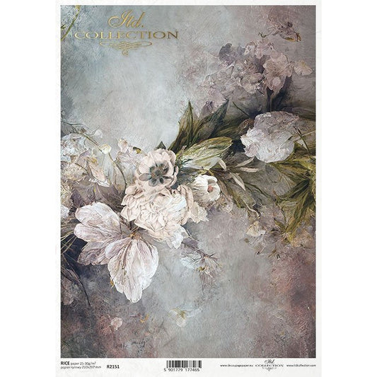 R2151 - Decoupage Rice Paper - plant motifs, floral motifs, background, wallpaper, collage, plants, flowers.