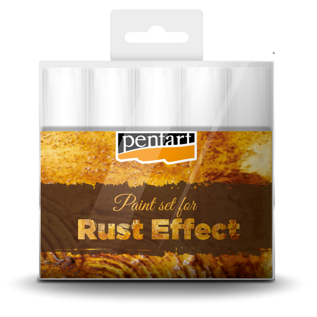 Pentart - Rust Effect Paint  - 4 x 20 ml (.80 ounces) acrylic paint, 1 x 20 ml (.80 ounces) 3D powder